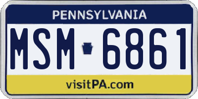 PA license plate MSM6861