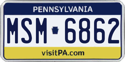 PA license plate MSM6862