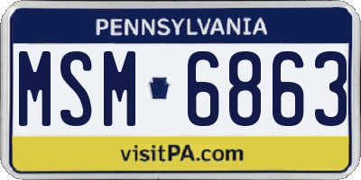 PA license plate MSM6863