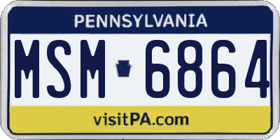 PA license plate MSM6864