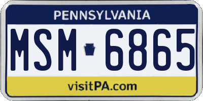 PA license plate MSM6865