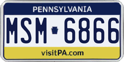 PA license plate MSM6866