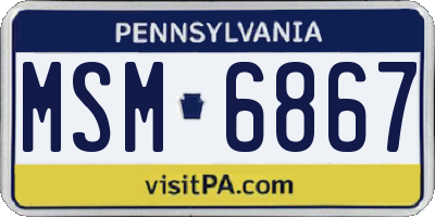 PA license plate MSM6867