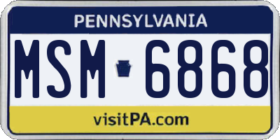 PA license plate MSM6868