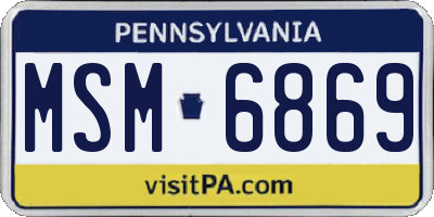 PA license plate MSM6869