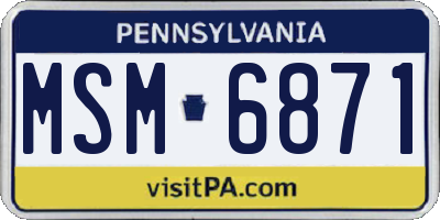 PA license plate MSM6871
