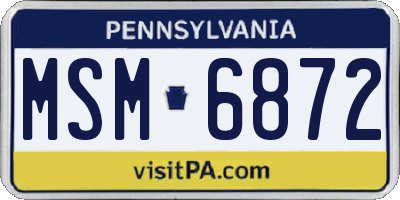 PA license plate MSM6872