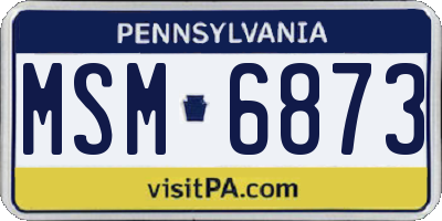 PA license plate MSM6873