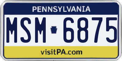 PA license plate MSM6875