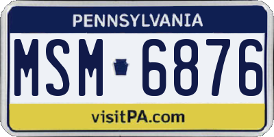 PA license plate MSM6876