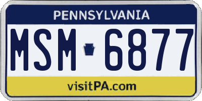 PA license plate MSM6877