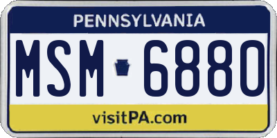 PA license plate MSM6880