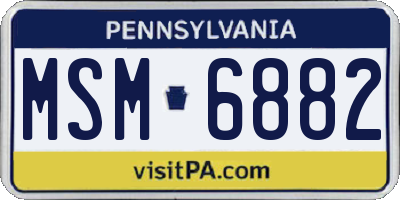 PA license plate MSM6882