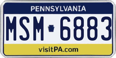 PA license plate MSM6883