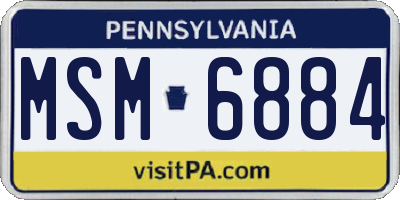 PA license plate MSM6884