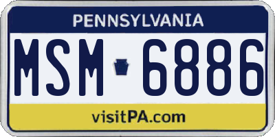 PA license plate MSM6886