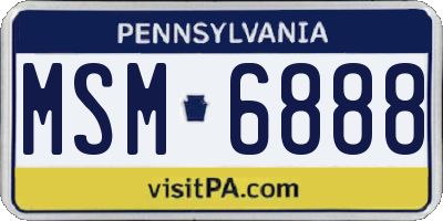 PA license plate MSM6888
