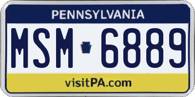 PA license plate MSM6889