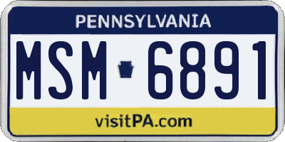PA license plate MSM6891