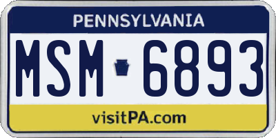 PA license plate MSM6893
