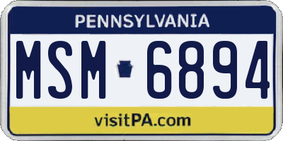PA license plate MSM6894