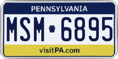 PA license plate MSM6895