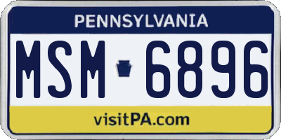 PA license plate MSM6896
