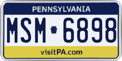 PA license plate MSM6898