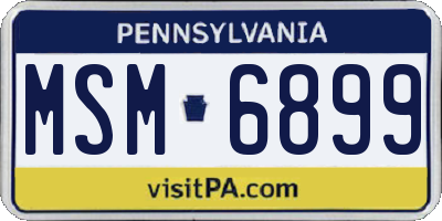 PA license plate MSM6899