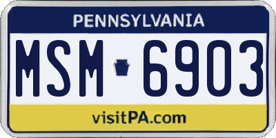 PA license plate MSM6903