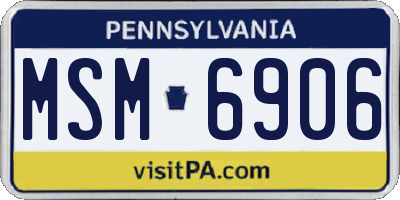 PA license plate MSM6906