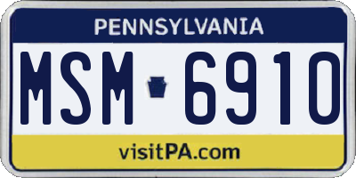 PA license plate MSM6910
