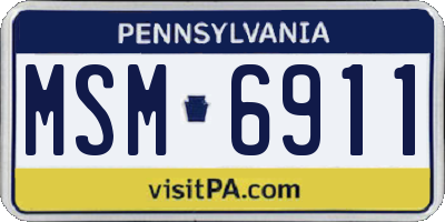 PA license plate MSM6911