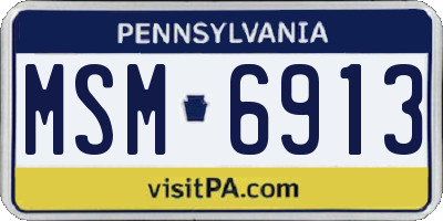 PA license plate MSM6913