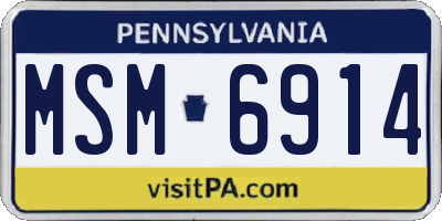 PA license plate MSM6914