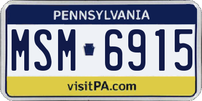 PA license plate MSM6915