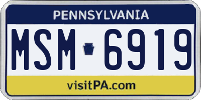 PA license plate MSM6919