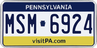 PA license plate MSM6924