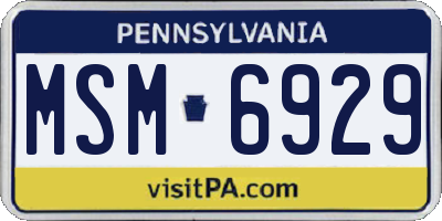 PA license plate MSM6929
