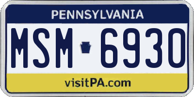 PA license plate MSM6930