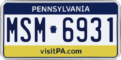 PA license plate MSM6931