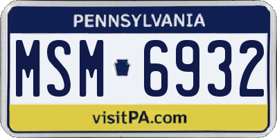 PA license plate MSM6932