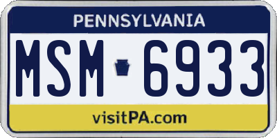 PA license plate MSM6933