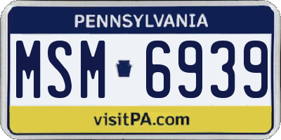 PA license plate MSM6939