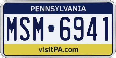 PA license plate MSM6941