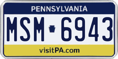 PA license plate MSM6943