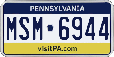 PA license plate MSM6944