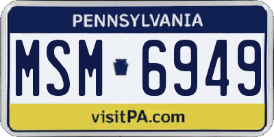 PA license plate MSM6949