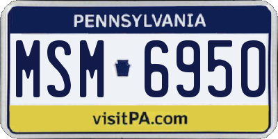 PA license plate MSM6950