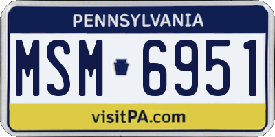 PA license plate MSM6951